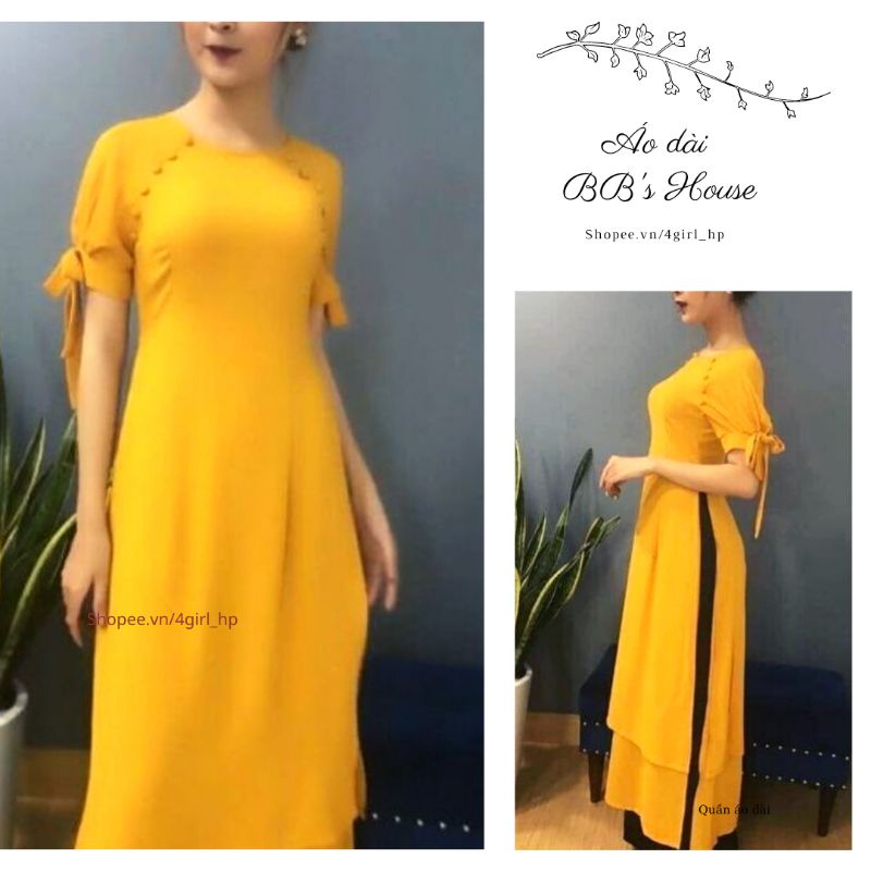 Áo dài 4 tà nơ tay dáng mới HÀNG MỚI VỀ