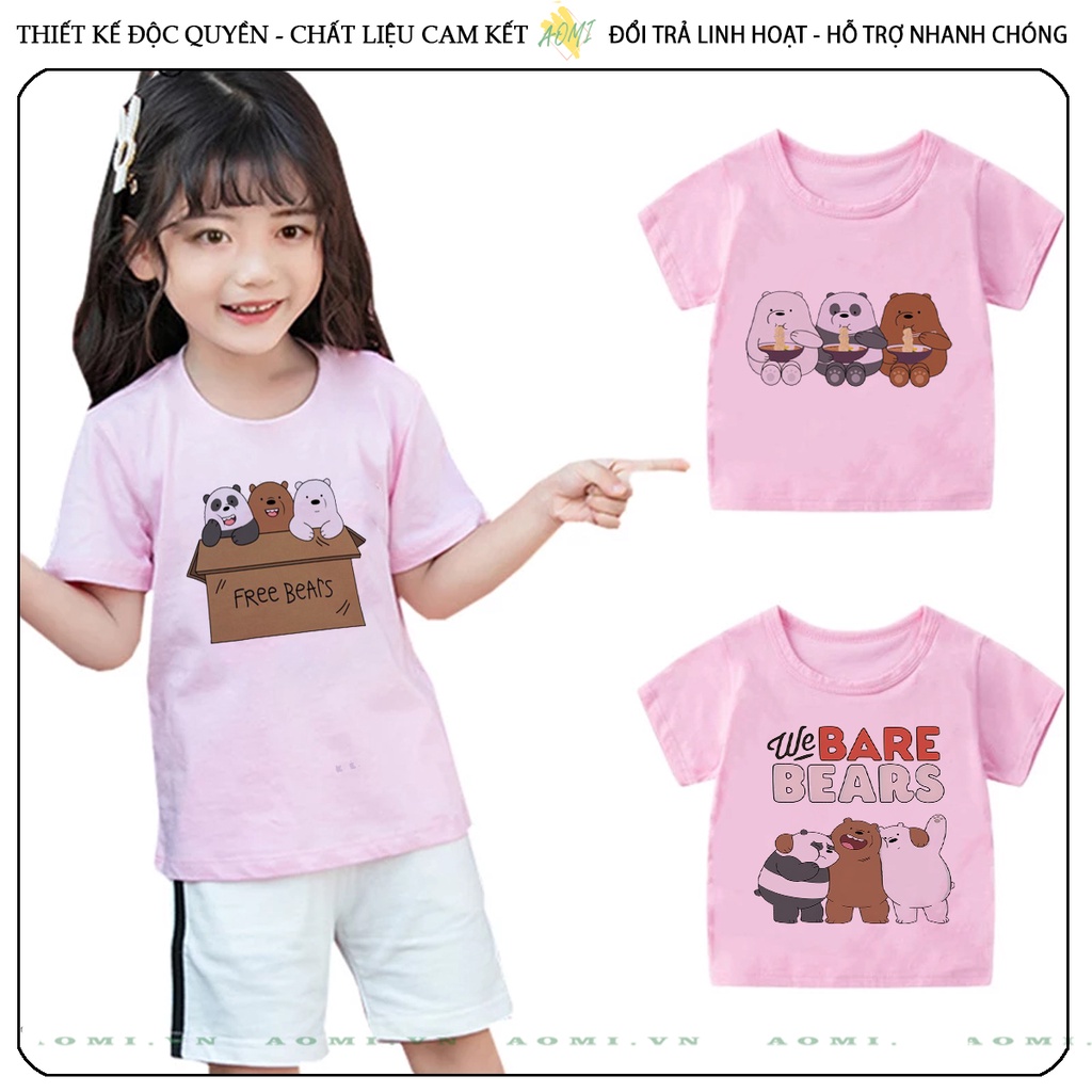 ÁO THUN GẤU WE ARE BEAR UNISEX  PHÔNG NAM NỮ GIA ĐÌNH CẶP ĐÔI CÓ SIZE TRẺ EM CHO BÉ TRAI GÁI AOMIVN