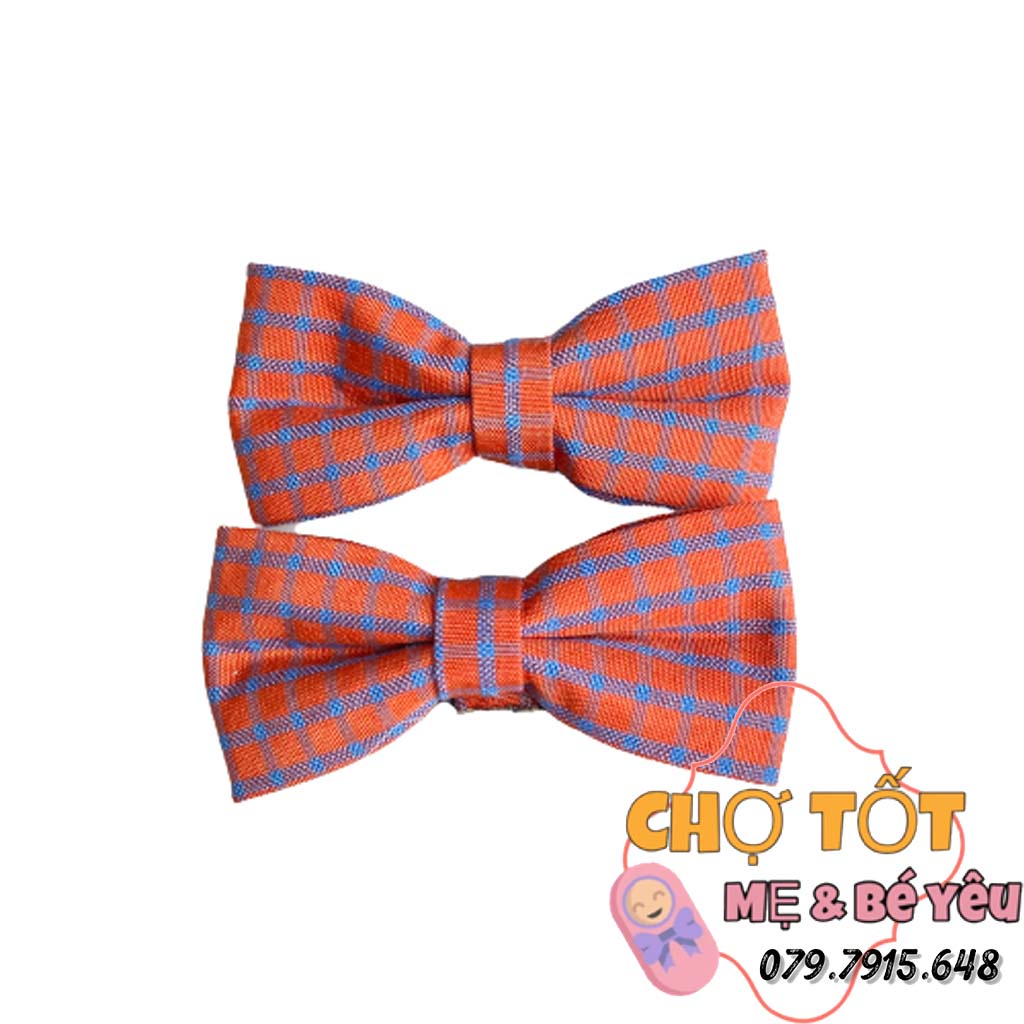 Kẹp tóc nơ bằng voan, vải caro mềm thời trang xinh xắn cho bé gái