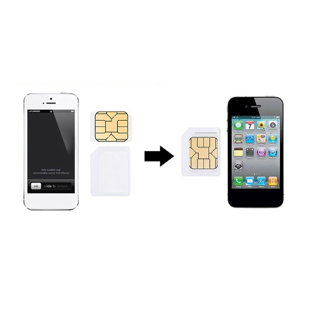 Bộ 4 Đầu Chuyển SIM Sang Micro / Standard Cho Điện Thoại