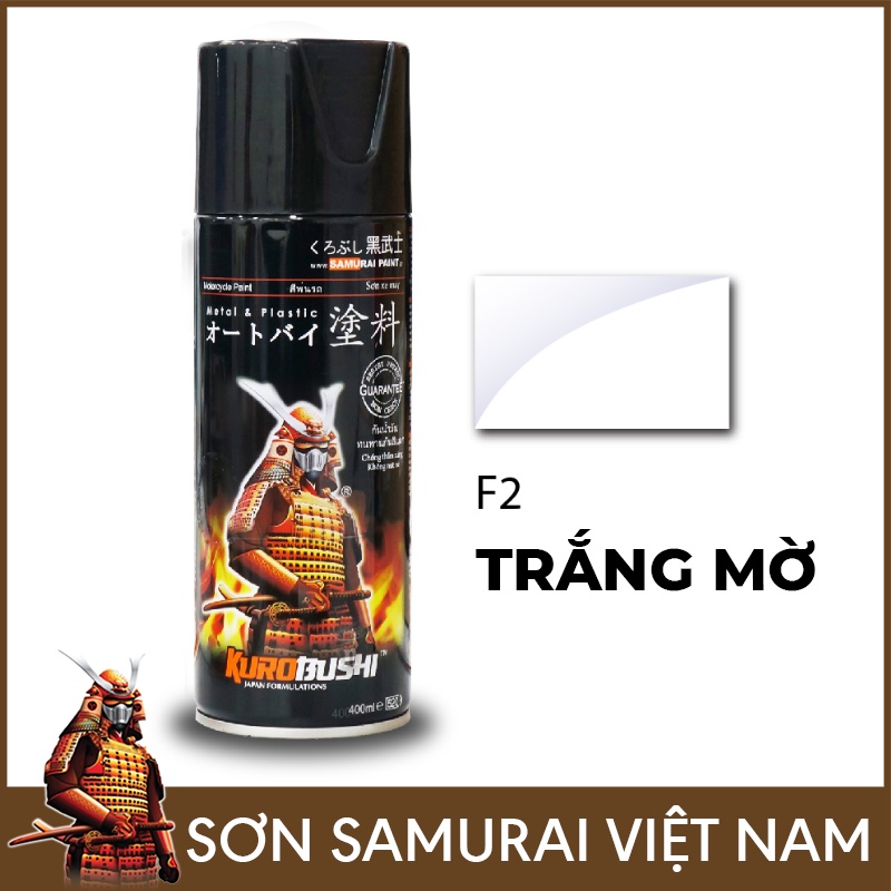 Chai sơn màu trắng mờ F2 - Sơn Xịt Samurai