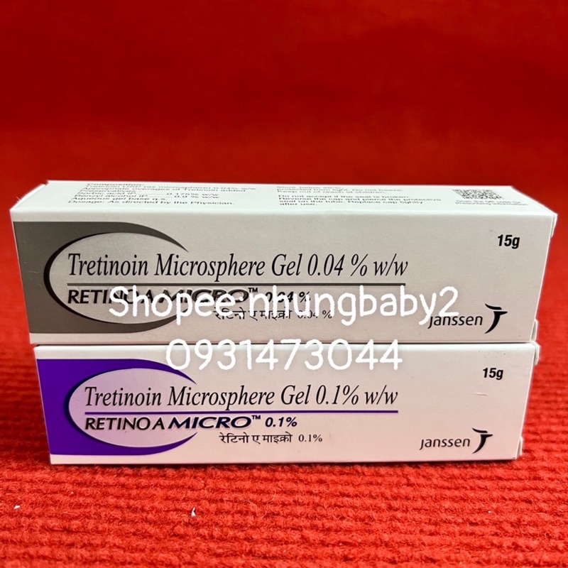 Tretinoin microsphere Gel 0.04% - 0.1% retino A micro giảm mụn trẻ hóa da