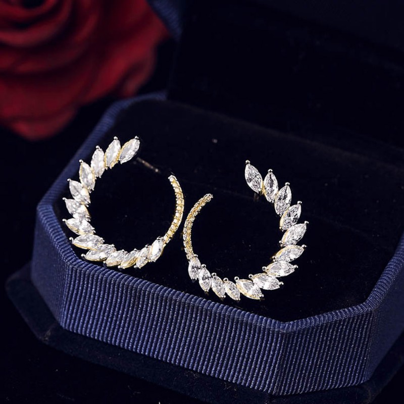 Đôi Khuyên Tai Đính Đá Thời Trang Cho Nữ