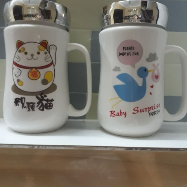 Cốc sứ nắp có gương