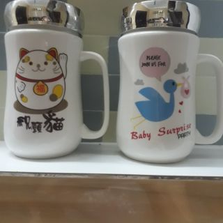 Cốc sứ nắp có gương