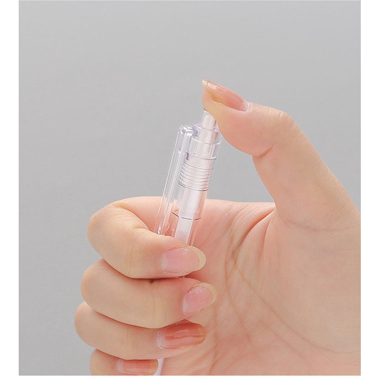 Bút bi bấm mực đen 0.5mm vỏ trong suốt có đệm mút chống chai tay, Bút bi viết mực đen dạng bấm