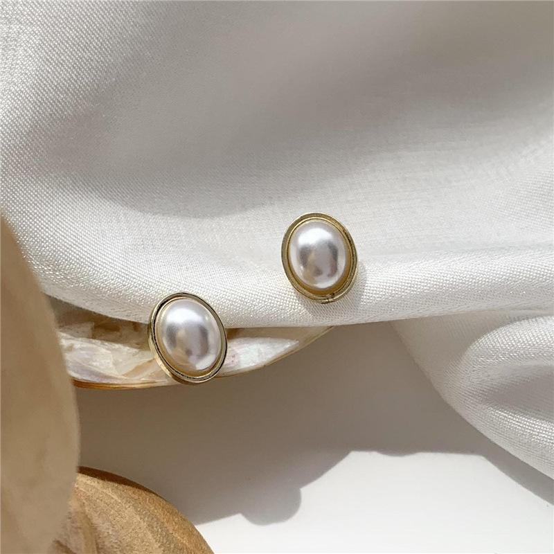 Khuyên tai bạc 925 đính hạt ngọc trai phong cách Hàn Quốc thích hợp cho nữ