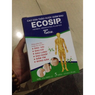 CAO DÁN THẢO DƯỢC GIẢM ĐAU ECOSIP TATRA (20 GÓI X 5 MIẾNG/HỘP)
