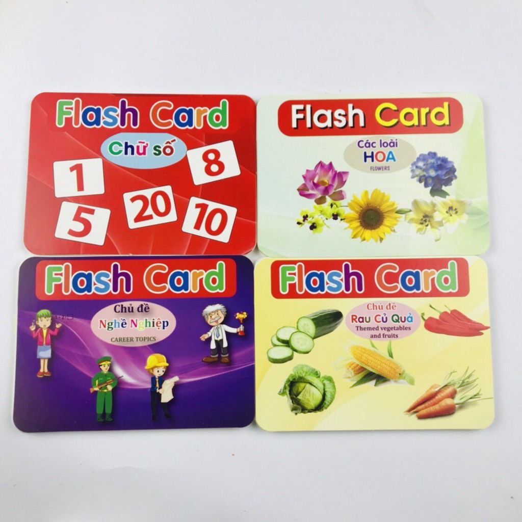 [ Smart Toy For Kids ] Bộ Thẻ Học Thông Minh 19 Chủ Đề loại TO song ngữ chuẩn Glenn Doman Flashcard cho bé từ 0-6 tuổi