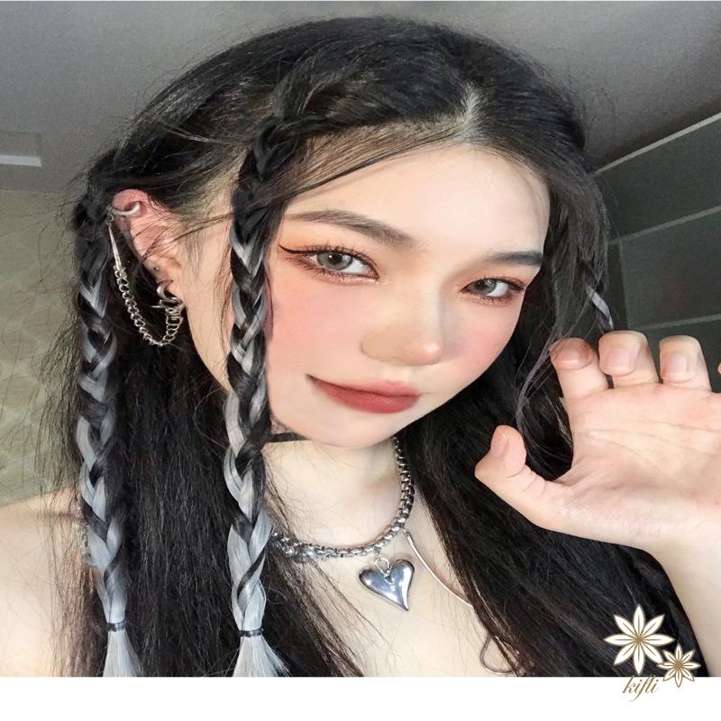 Tóc giả đẹp tóc kẹp dài thẳng light 60cm lọn nhiều màu phong cách Hàn Quốc