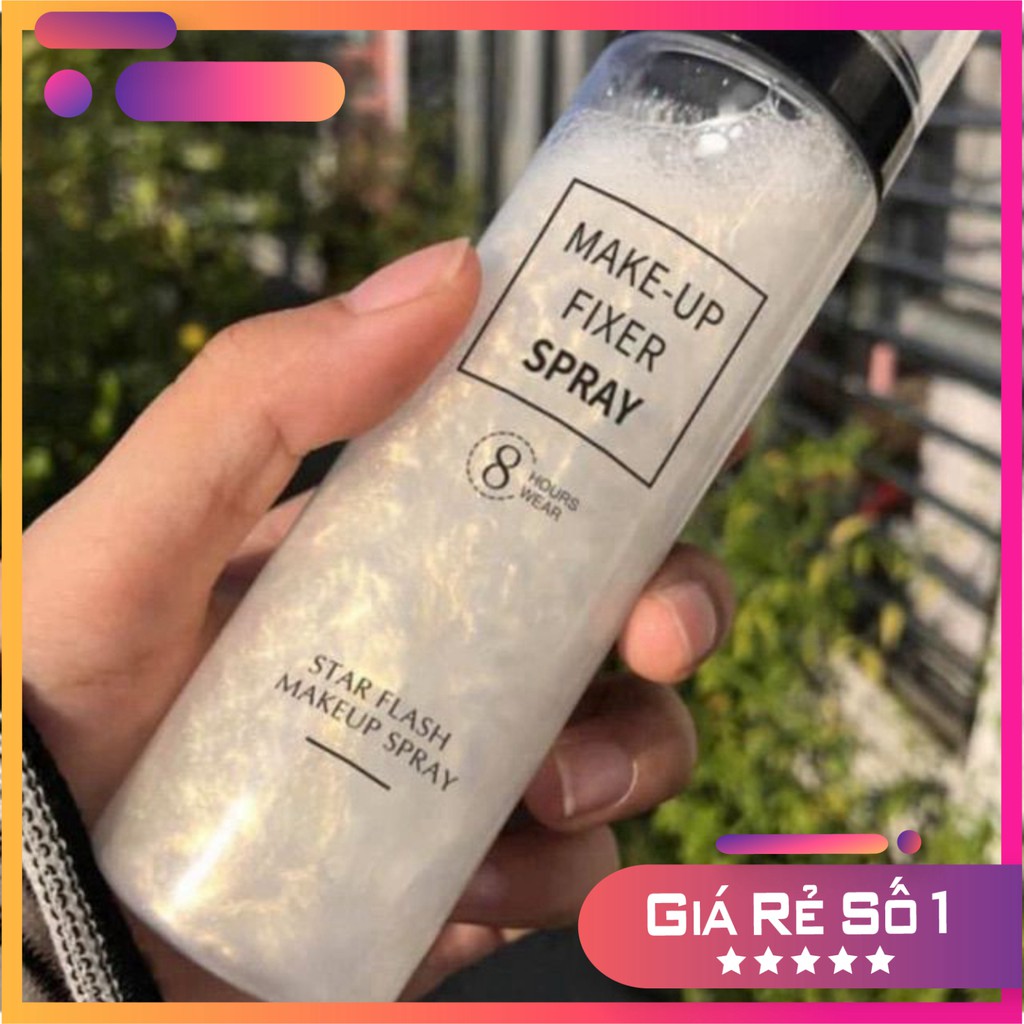 Xịt Nhũ Khóa Trang Điểm Star Flash Make Up Spray 8 Hours Wear Cấp Âm Tức Thì Cho Làn Da