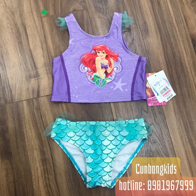 Bộ bơi nàng tiên cá Disney dư xịn 1 size duy nhất 4y tương đương 12-14kg