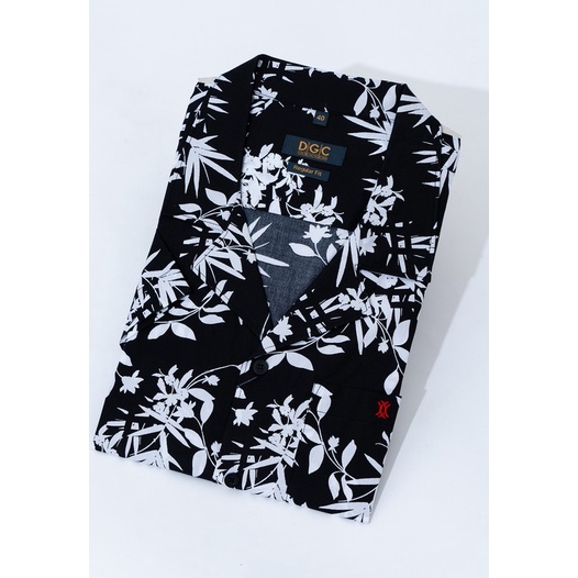 Áo sơ mi Nam ngắn tay DGCs thiết kế cổ Cuban trẻ trung họa tiết hoa độc đáo, chất vải thoáng mát SASNCB19M