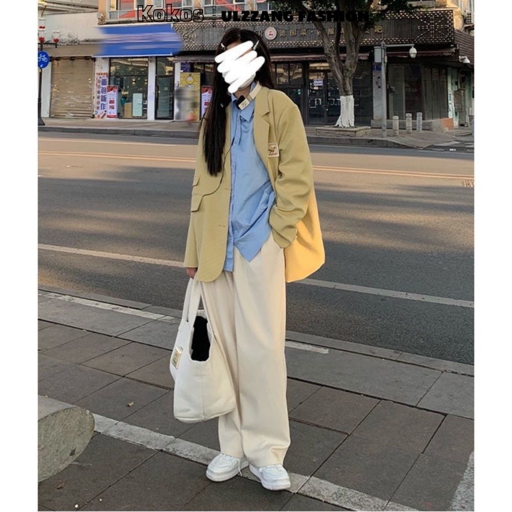 Áo khoác Blazer nữ 2 cúc trẻ trung [kokos] áo vest nữ [Siêu Sale] [FreeShip] xẻ tả freesize genz ulzzang 21214