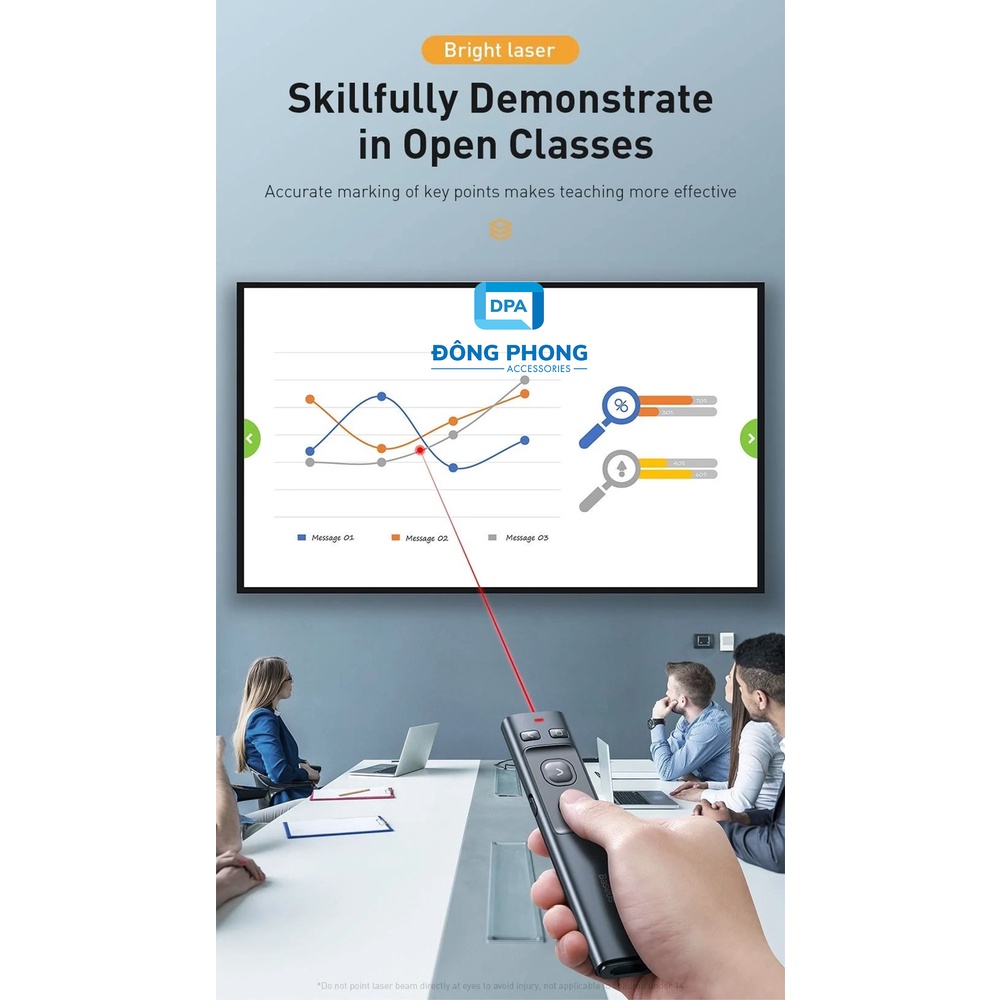 Bút Hỗ Trợ Trình Chiếu Laser Baseus Orange Dot PPT Chính Hãng