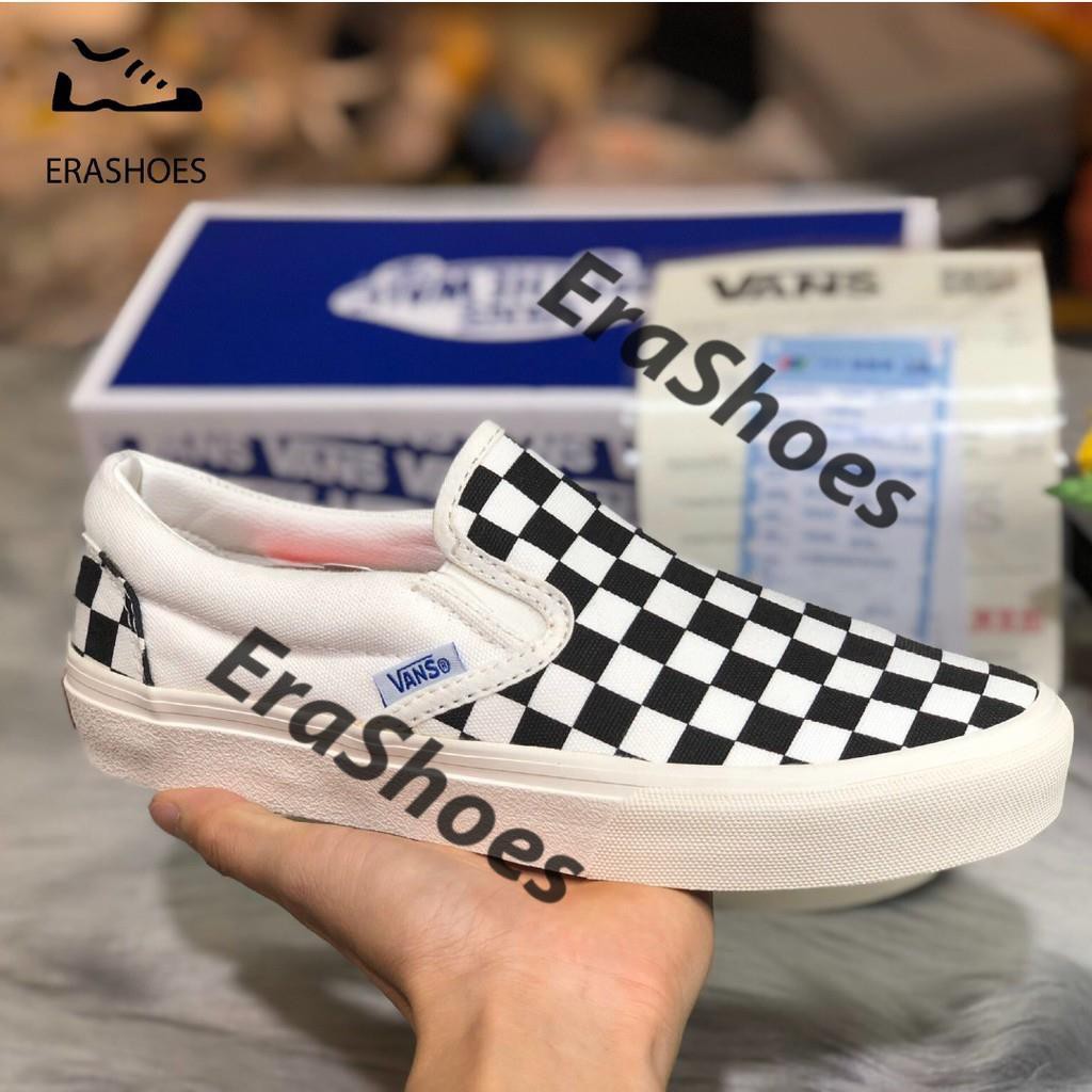 freeship unisex [EraShoes] Giày Vans vault caro (Checkerboard Slip On) Bản SlÊU CẤP Nam/Nữ (Chụp tại Shop)