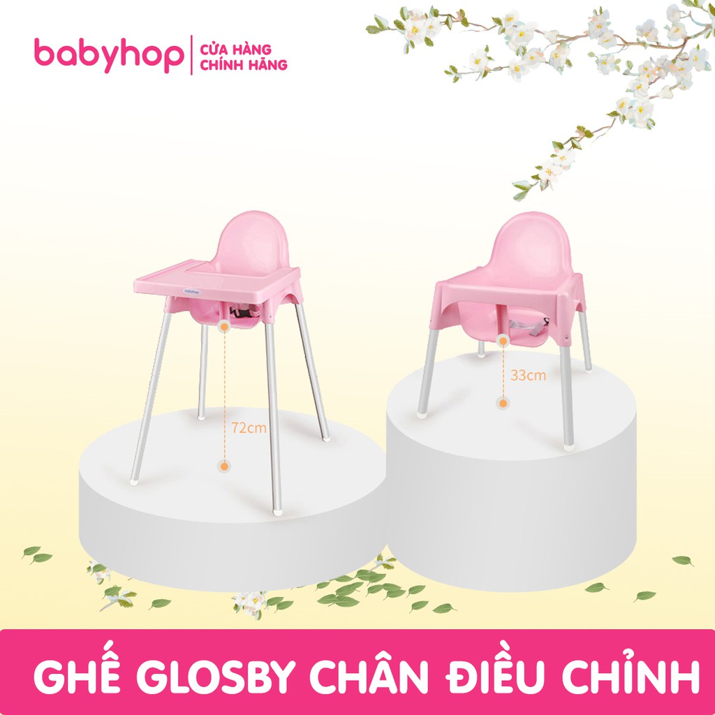 Ghế Ăn Dặm Glosby Babyhop Chân Điều Chỉnh,ăn dặm kiểu nhật và BLW, cho bé từ 6 tháng