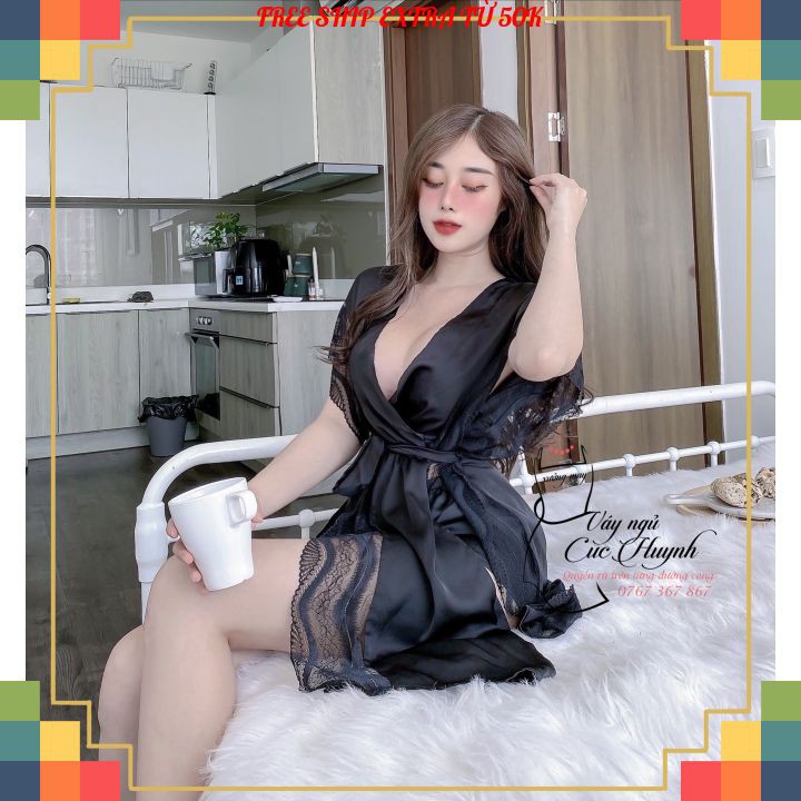 [Freesize đến 65kg] Áo choàng ngủ AC0002 phong cách sexy, quyến rũ cho nữ, chất vải mềm mượt, ít nhăn, thoang mát | BigBuy360 - bigbuy360.vn