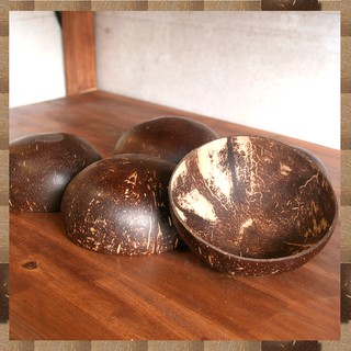 Chén (Bát) Gáo Dừa Tự Nhiên One4One (mài bóng và mài thô - không ngâm/sơn hóa chất) / Coconut Bowl