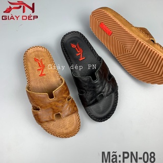 Dép nam  quai ngang - quai chữ H da bò cao cấp