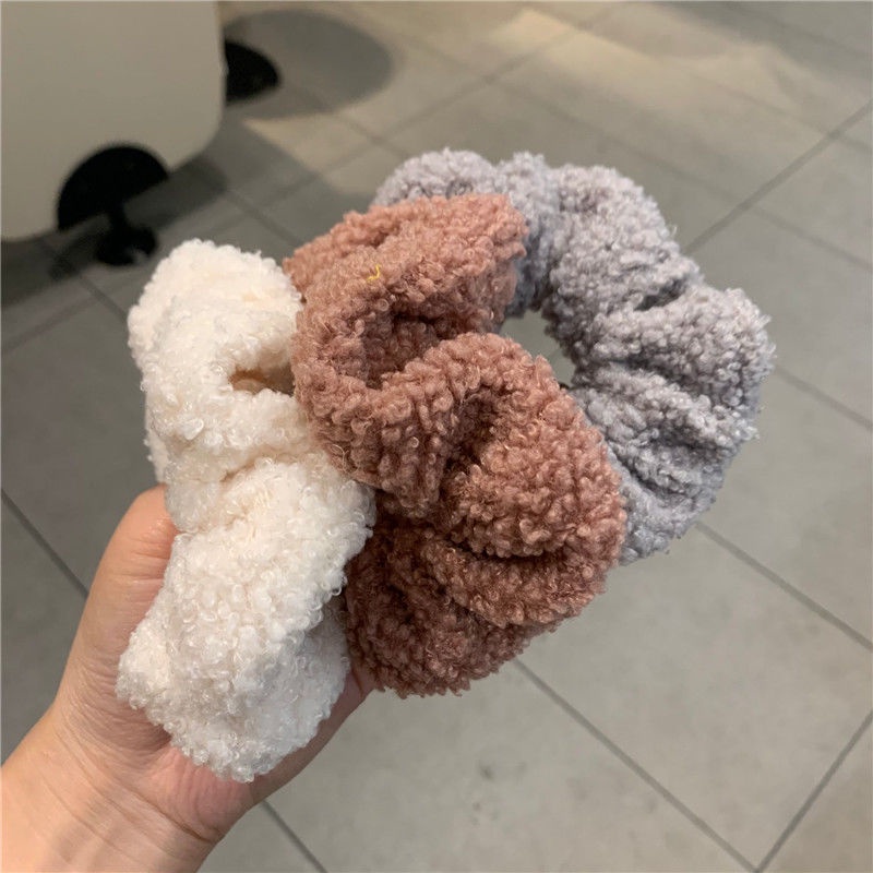 Dây Buộc Tóc Lông Cừu Thiết Kế Đơn Giản Phong Cách Hàn Quốc Mới