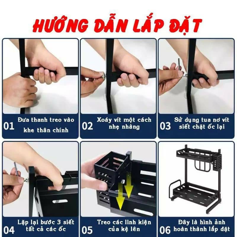 Kệ gia vị inox phủ sơn tĩnh điện màu Đen cao cấp, kệ bếp hình chữ H 2 Tầng, 3 Tầng, để bàn hoặc treo tường tiện lợi