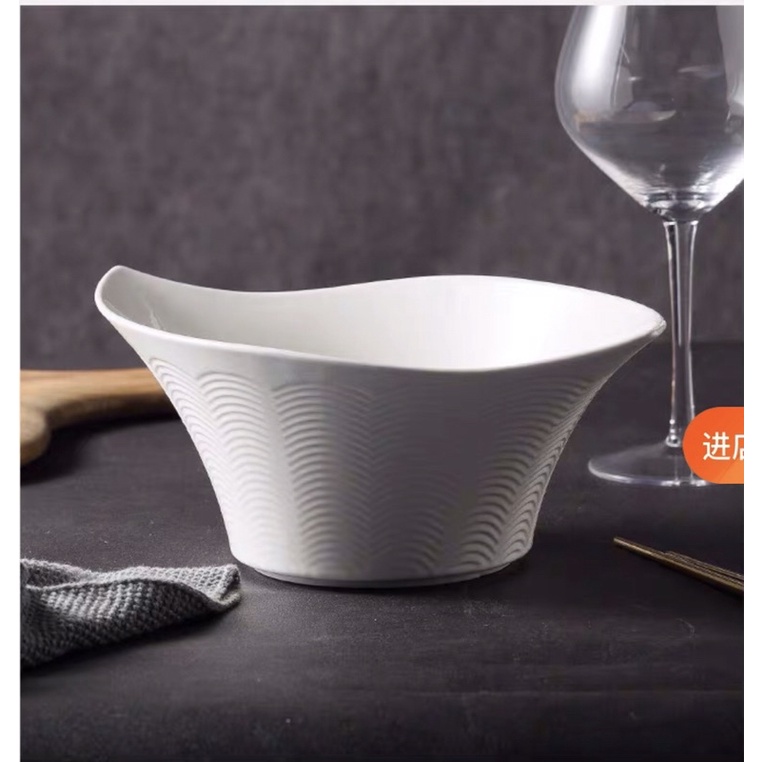 Tô sâu lòng đựng canh, soup sứ trắng phong cách Bắc Âu