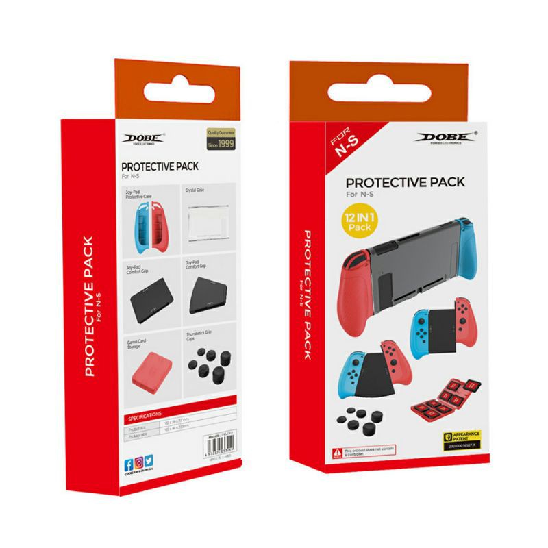 bộ kit nintendo switch protective pack 12 in 1 Nintendo Switch v1 v2 grip pack silicon case