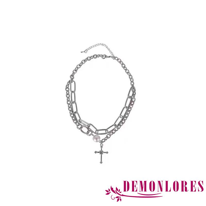 Vòng cổ hợp kim mặt hình thánh giá đính đá phong cách sang trọng cho nữ