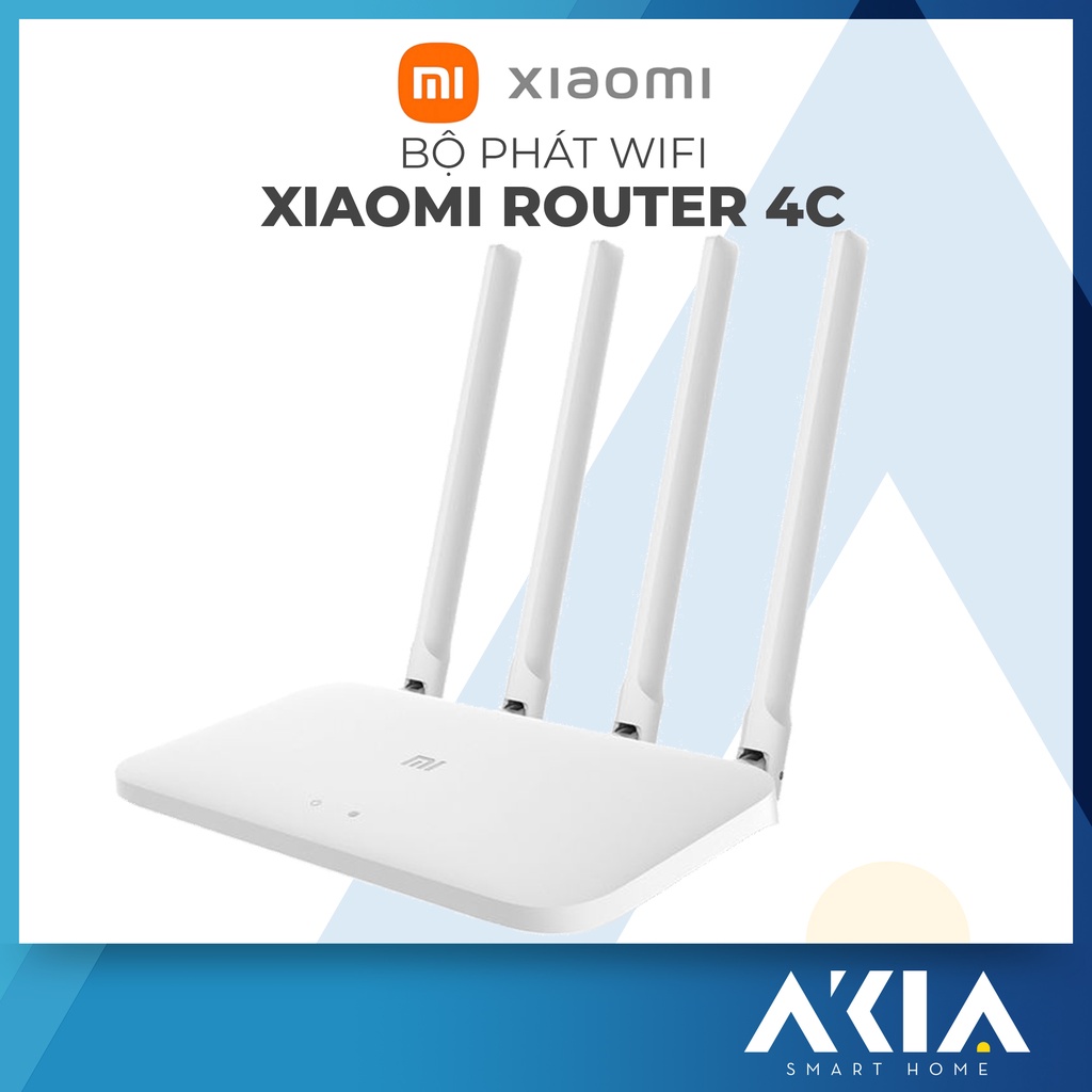 Bộ Phát Sóng Wifi Tốc Độ Cao Xiaomi Mi Router 4C Bản Quốc Tế - Router 4 Ăng Ten Xuyên Tường, Thiết Kế Mỏng Đẹp