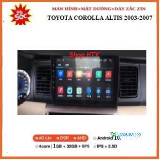 Bộ màn hình DVD Android+mặt dưỡng xe Toyota Altis 2003-2007,màn đa chức năng tích hợp xem camera,GPS chỉ đường Navite...