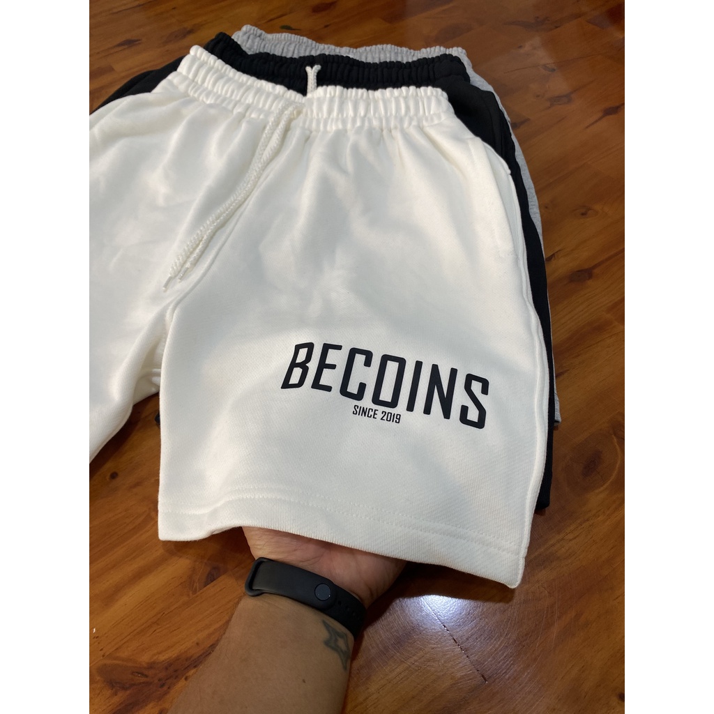Quần thể thao BECOINS có Big Size, short unisex nam nữ chất vải thể thao form đẹp