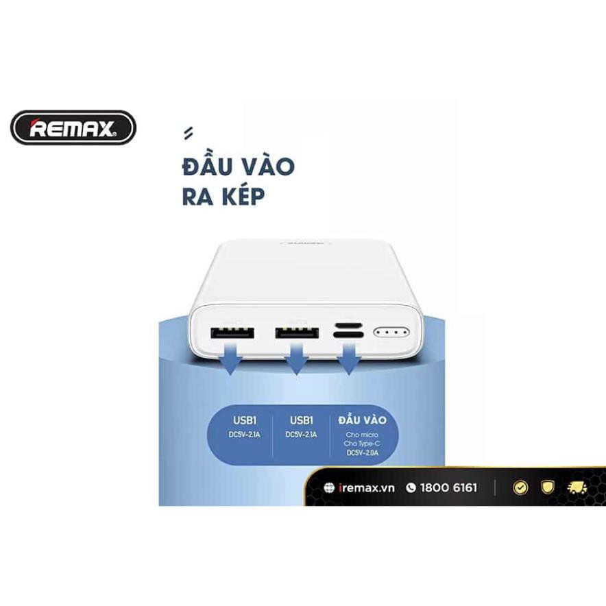 Pin sạc dự phòng Remax RPP-149 RPP150 RPP131 RPP120 10000mAh siêu nhỏ gọn lõi Li-Polymer 3 cổng Input - Hàng chính hãng