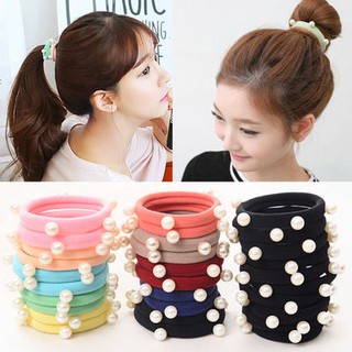 ( DEAL 1K ) (thitun15) (nguyendangphieu) Dây Chun Buộc Tóc Hạt Nhân Tạo