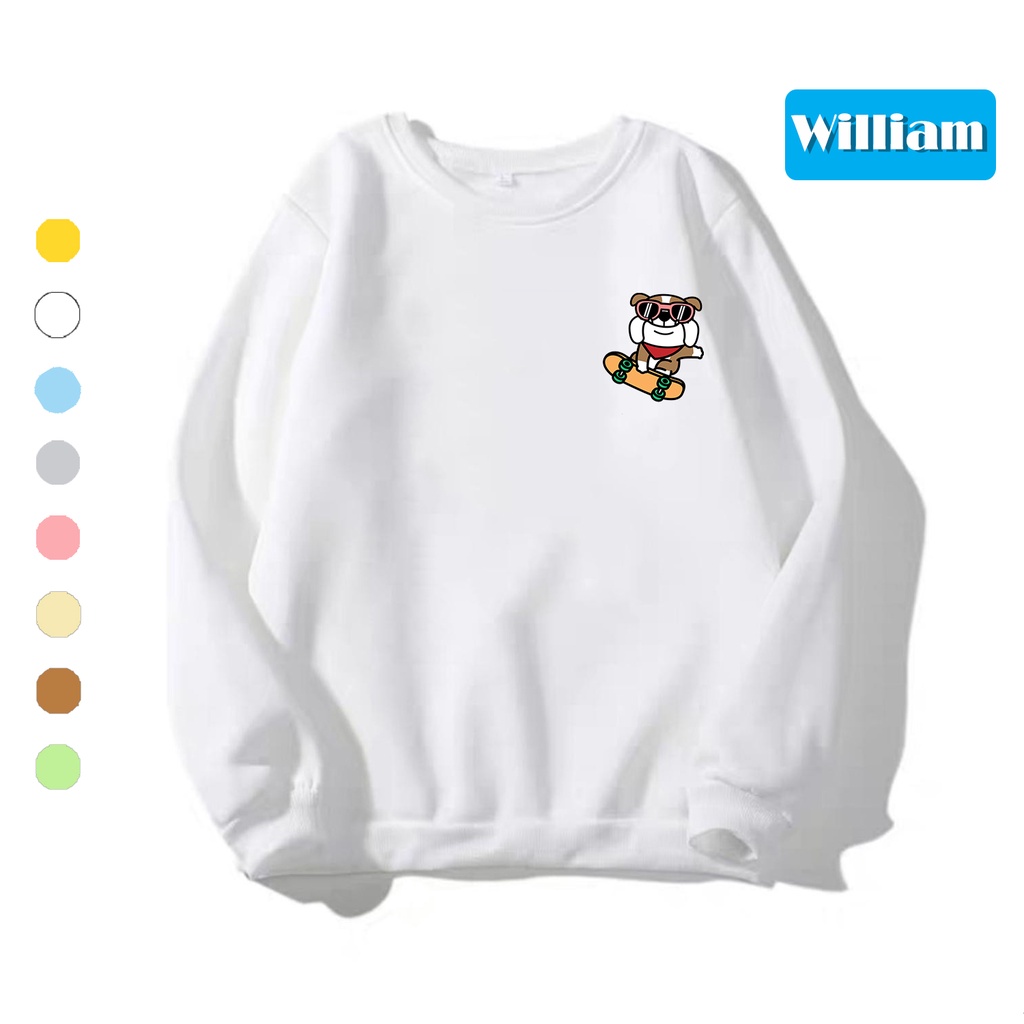 Áo sweater nam nữ in hình Cún cực xịn chất nỉ dày dặn, hợp làm áo cặp William - DS191