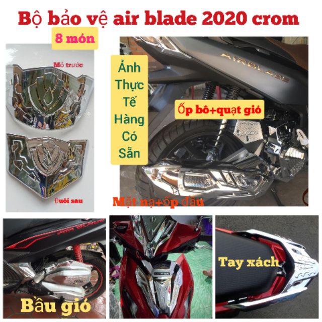 ốp phụ kiện bảo vệ  trang trí air blade 2020 2021 2022 crom 8 món tuỳ chọn