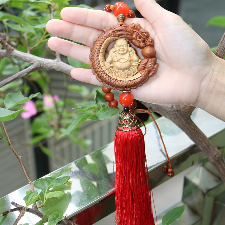 Khánh treo xe ô tô - Dây treo xe ô tô phật bà quan thế âm bồ tát gỗ - Dây treo xe hơi phật di lặc đi đường bình an