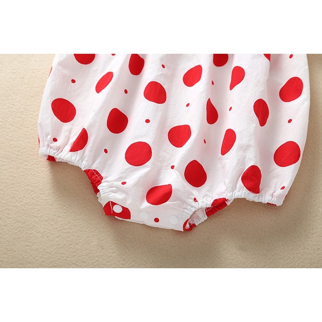 Set đồ mùa hè 2 món gồm áo liền quần không tay + mũ công chúa dễ thương cho bé gái sơ sinh