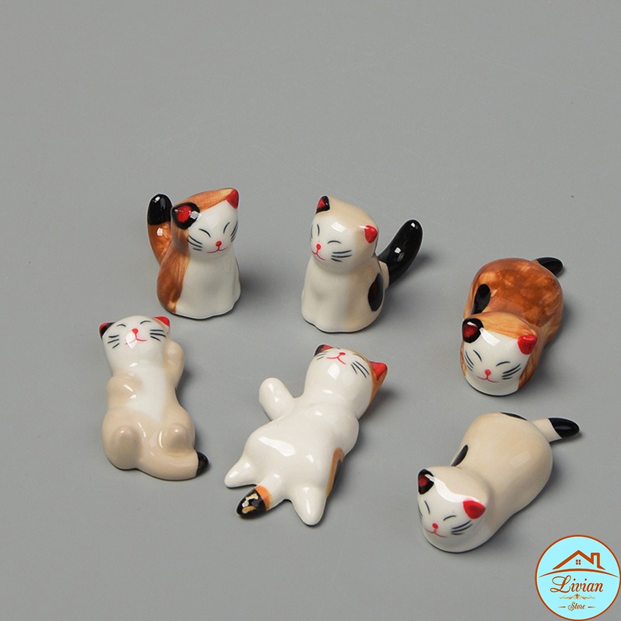 Gác đũa bàn ăn bằng sứ hình mèo Nhật may mắn 6 mẫu trang trí bàn ăn cực xinh