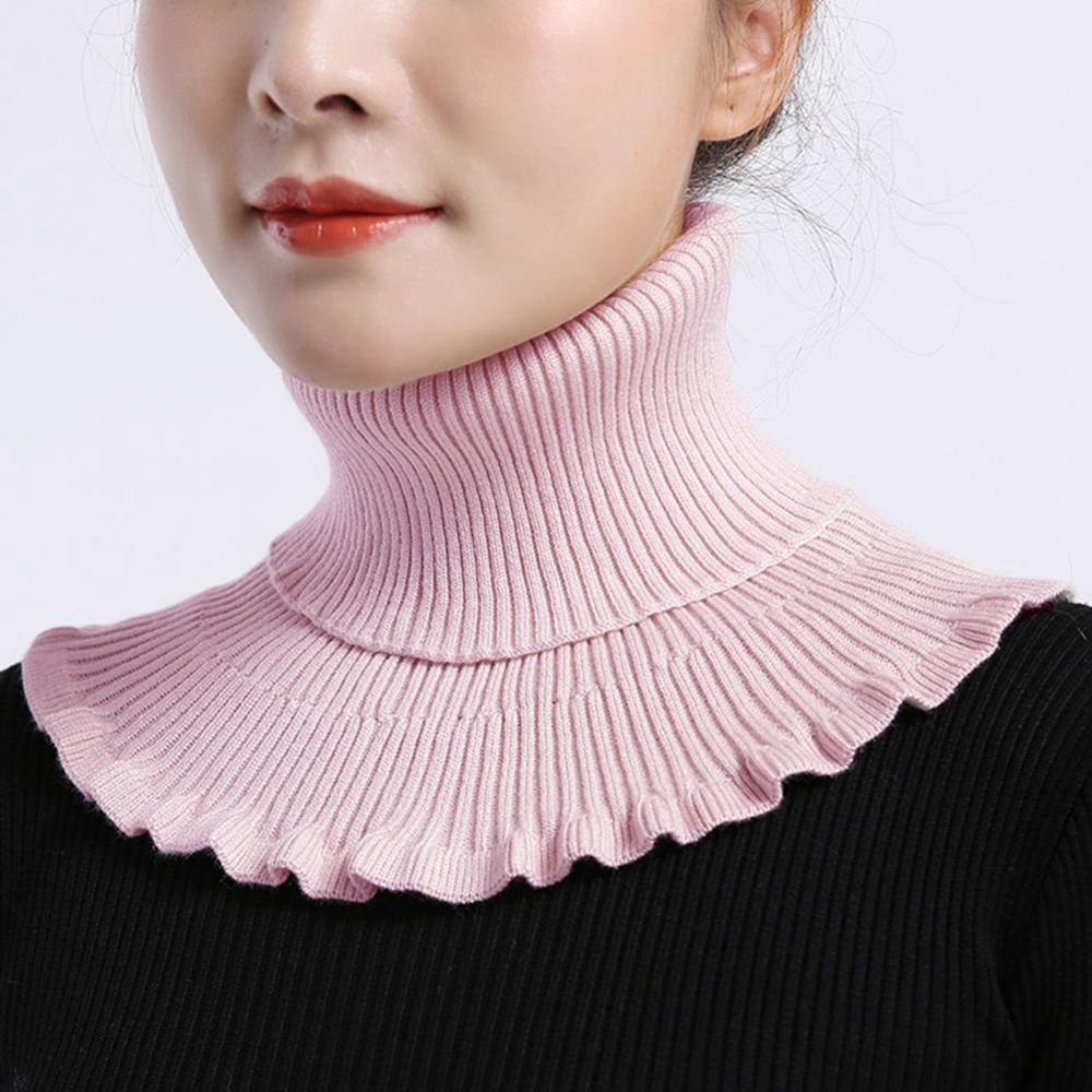 Cổ áo giả choàng cổ tháo rời được dệt kim len ấm áp thanh lịch thời trang thu đông đơn giản dành cho nữ