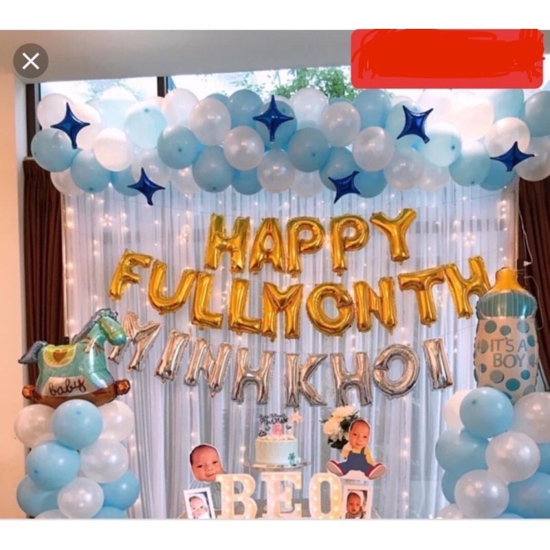 Combo 2 Rèm + Chữ Happy FunllMonth