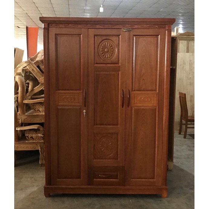 Tủ quần áo Gỗ Xoan Đào 3 cánh 1m55 x 2m