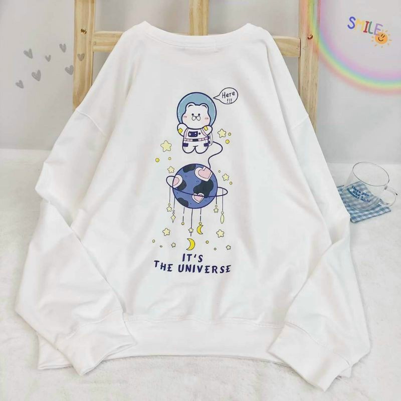 Áo Hoodie Nỉ Bông Phối Màu Mũ Tai Mèo Siêu Xinh