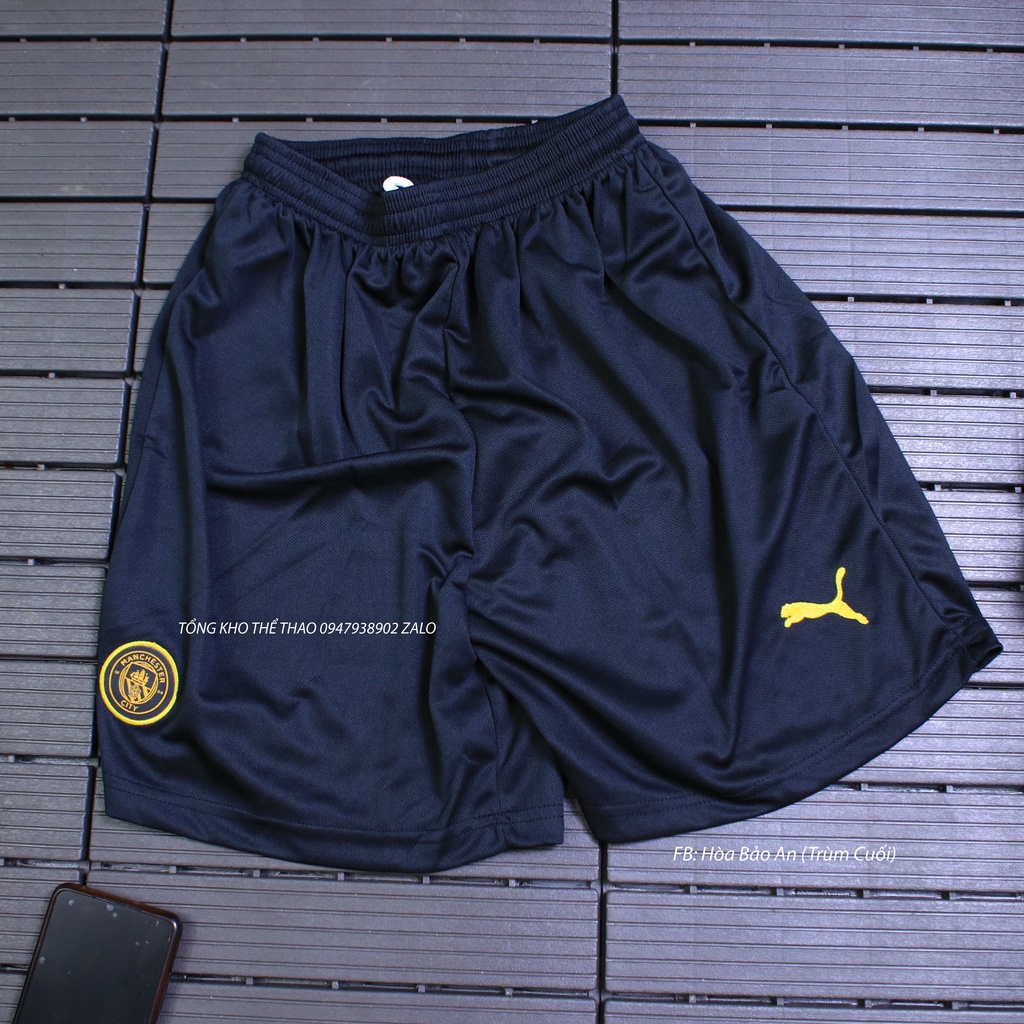 Bộ thể thao nam Manchester city Sân Khách - đồ đá banh nam ngắn tay Man city sân nhà 23/24 màu Xanh