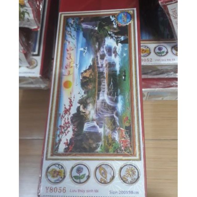 Tranh đính đá lưu thủy sinh tài y8056 2mx98