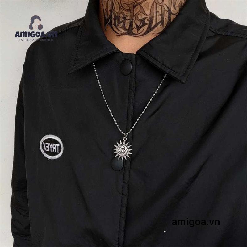 ✨✨Dây chuyền phong cách Harajuku retro mặt trời và mặt trăng