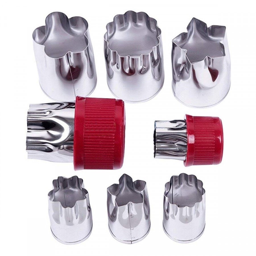 Bộ Dụng Cụ Cắt Tỉa Rau Củ Quả Inox 8 Món Bộ Khuôn Cắt Tạo Hình Rau Củ Quả, Khuôn Làm Bánh