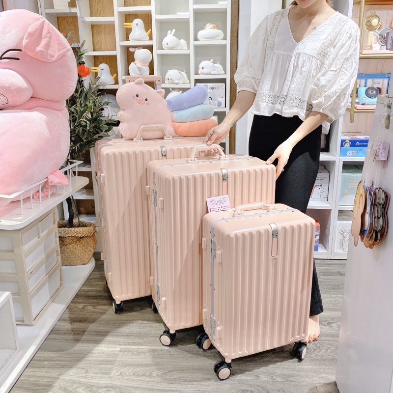 Vali cao cấp 2 khoá mã số dễ thương khung nhôm chịu lực, nhẹ - Ảnh thật shop chụp