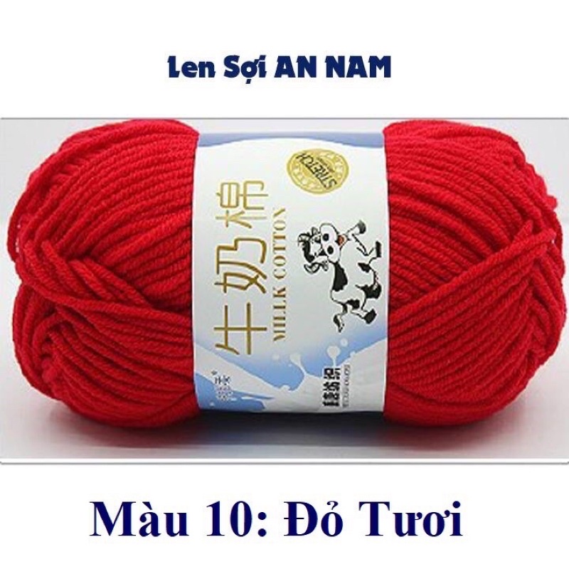 [NGẪU NHIÊN 20 cuộn] Len Cuộn Đan Móc Khăn Áo Mũ - Milk Bò