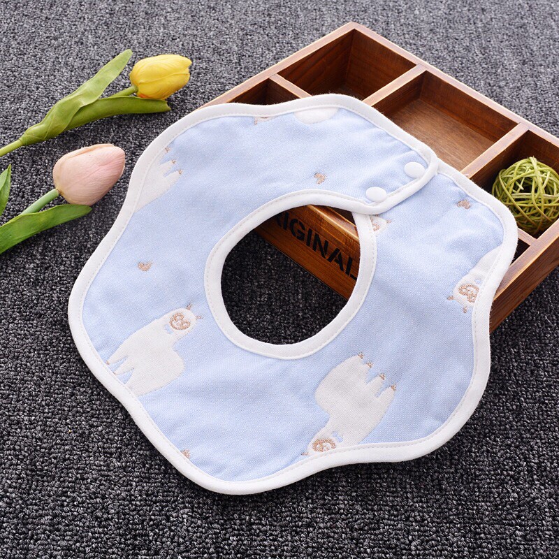 Nini_kids: CHỌN MẪU yếm xô bamboo 360 độ cho bé yếm cotton đồ dùng ăn dặm, yếm xoay tròn, yếm cúc bấm